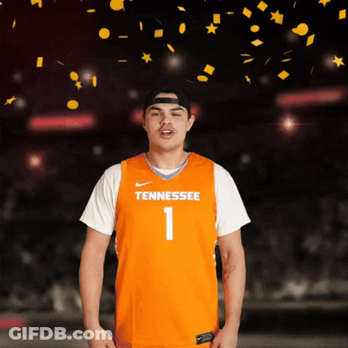 Rocky Top Vols Fan With Confetti GIF