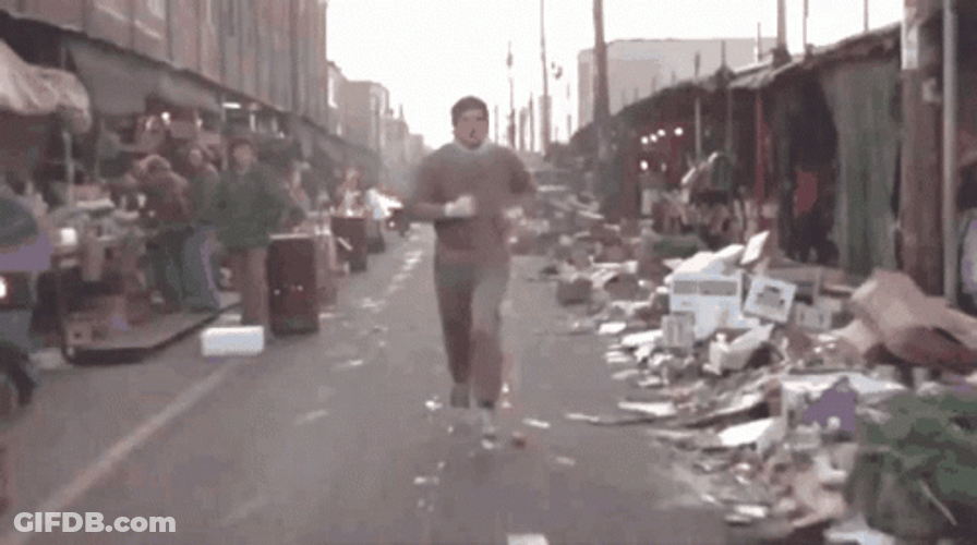 Rocky Training Marathon Run GIF