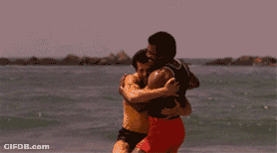 Rocky Training Rocky Balboa Apollo Creed Hugging GIF