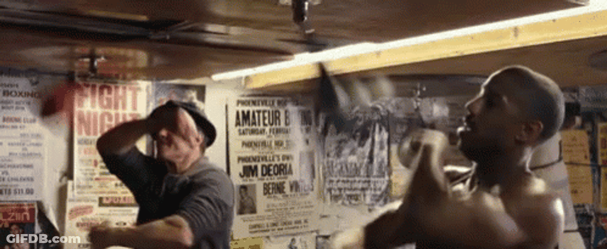 Rocky Training Speedbag Punching GIF
