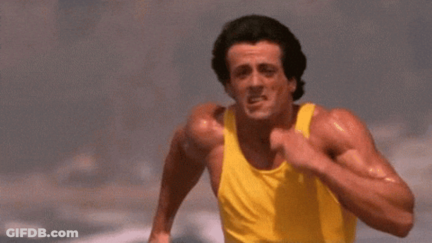 Rocky Training Sylvester Stallone Running GIF