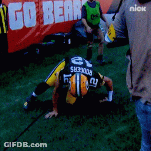 Rodgers Kneeling On Field GIF