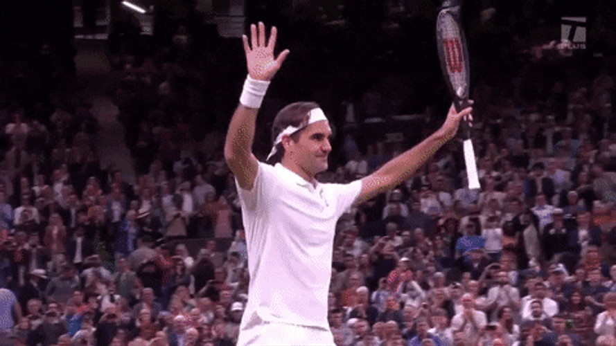 Roger Federer Clapping With His Racket GIF