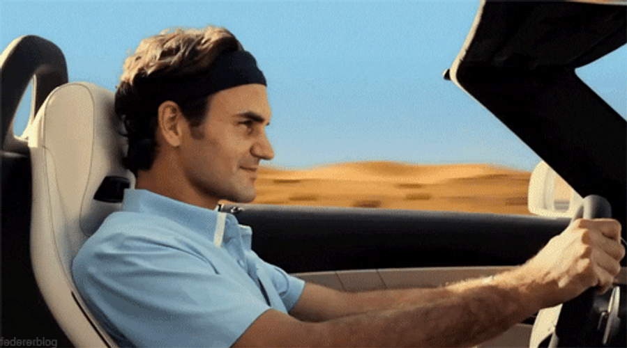 Roger Federer Driving GIF