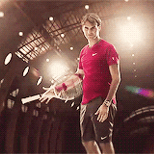 Roger Federer Flexing GIF