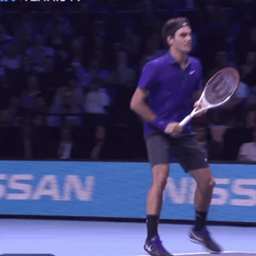 Roger Federer Hitting The Ball GIF