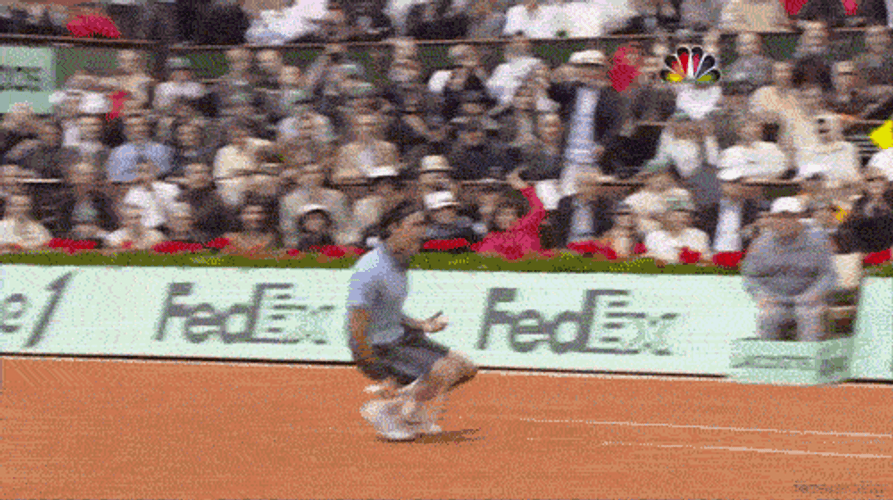 Roger Federer Kneeling Excitedly GIF