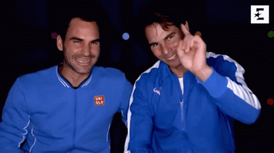 Roger Federer Pointing And Laughing GIF