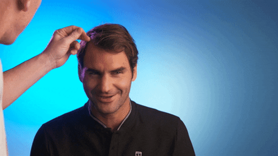 Roger Federer Pulling Hair Out GIF