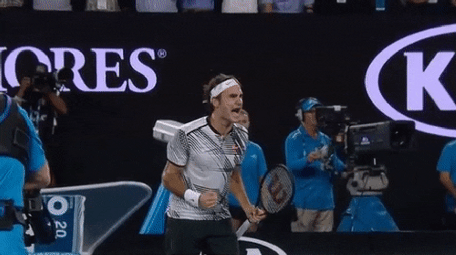 Roger Federer Screaming Excitedly GIF