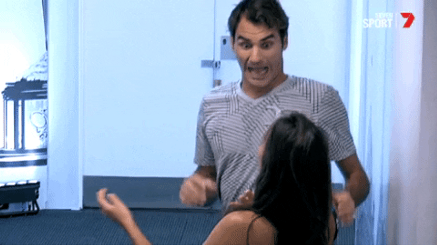 Roger Federer Screaming With Shock GIF