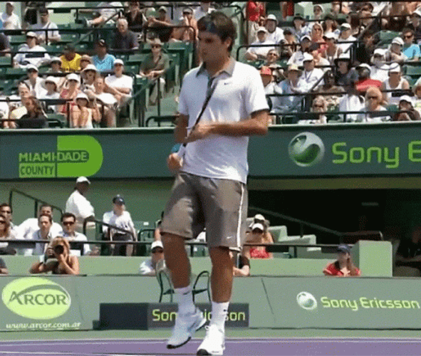 Roger Federer Smashing His Racket GIF
