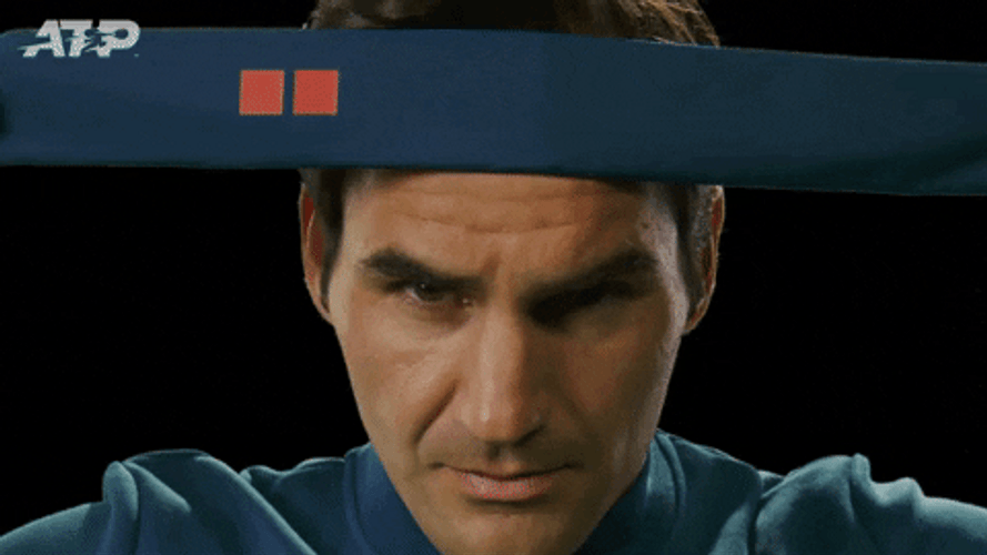 Roger Federer Tying Headband GIF
