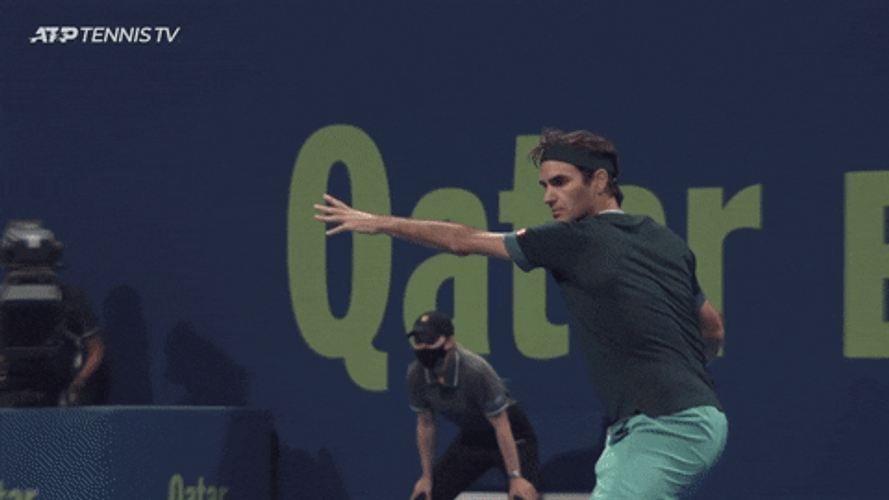 Roger Federer Very Powerful Shot GIF
