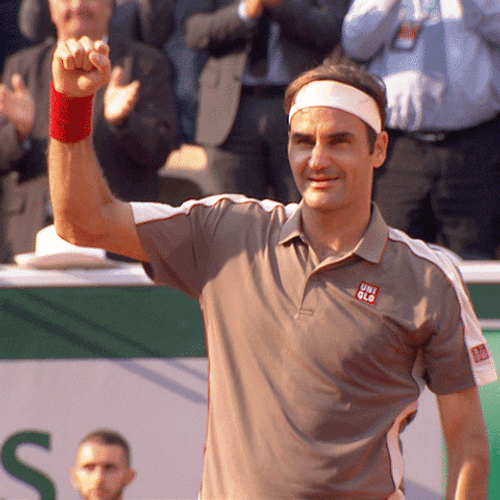 Roger Federer Waving His Fist GIF