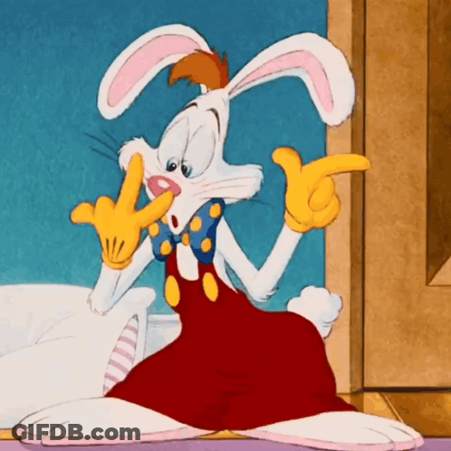 Roger Rabbit In Bow Tie And Overalls GIF