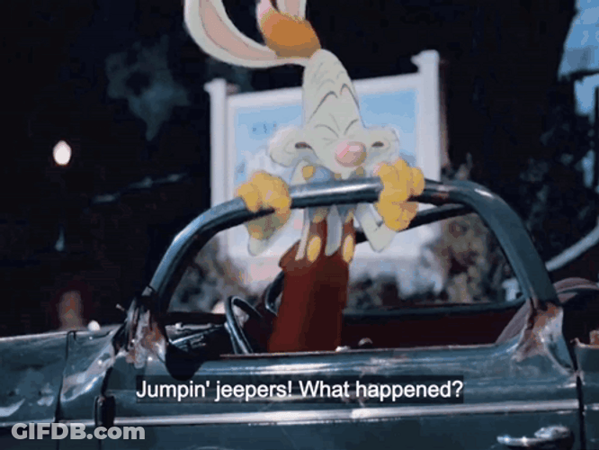 Roger Rabbit Jumping Jeepers GIF