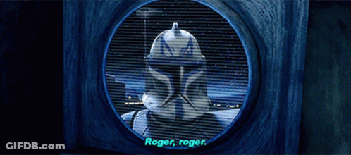 Roger Roger Text With Robot GIF