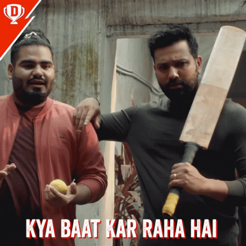 Rohit Sharma Funny Cricket Bat GIF