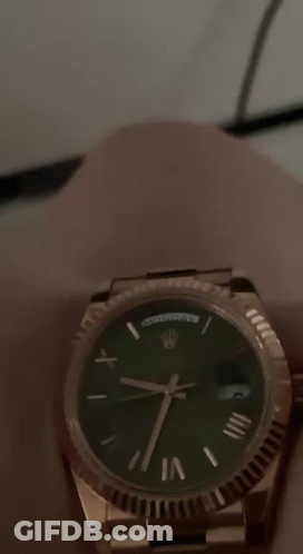 Rolex Watch With Green Face And Roman Numerals GIF
