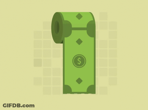 Roll Of Money With Dollar Sign GIF