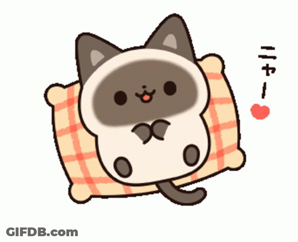 Roll Over Kawaii Cat Siamese GIF