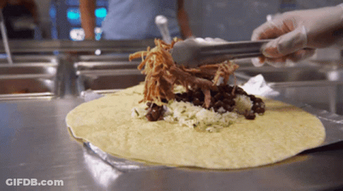 Rolled Tortilla With Meat And Rice GIF