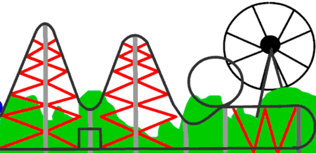 Roller Coaster Balloon Cartoon Art GIF