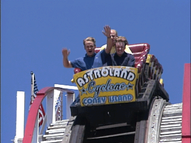 Roller Coaster Drop Astroland Cyclone GIF