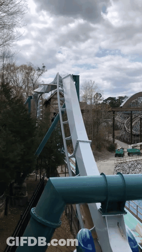 Roller Coaster Going Down Hill GIF