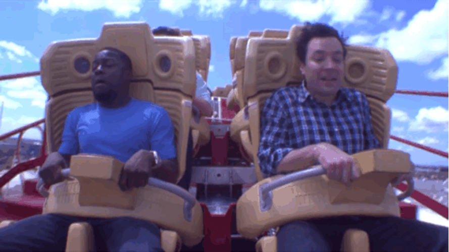 Roller Coaster Kevin Hart Fallon GIF