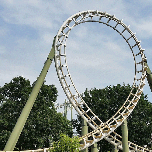 Roller Coaster Loop Halloween Skull GIF