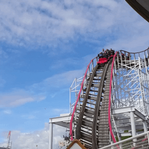 Roller Coaster Ride Wood Railway GIF