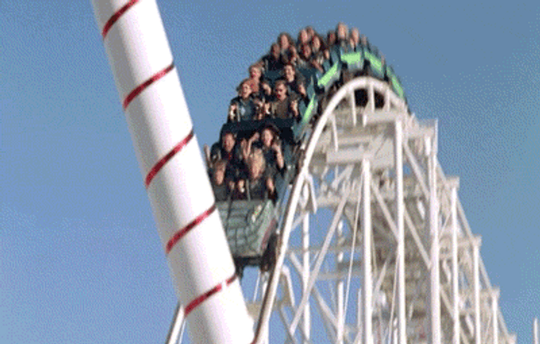 Roller Coaster Stuck Upside Down GIF
