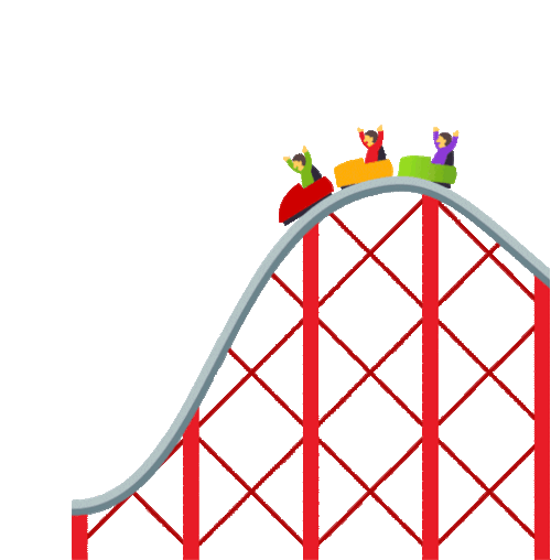 Roller Coaster Thrill Ride Sticker GIF