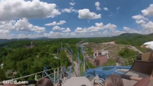 Roller Coaster With Bald Eagle On Top GIF