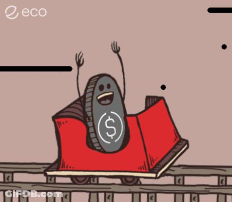 Roller Coaster With Dollar Sign GIF