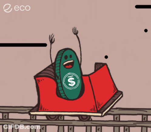 Roller Coaster With Dollar Sign GIF