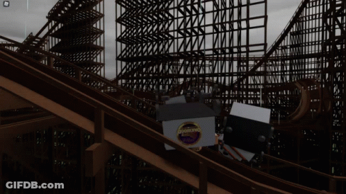 Roller Coaster With Doomsday Sign GIF