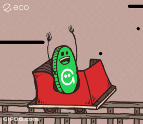 Roller Coaster With Green Smiley Coin GIF