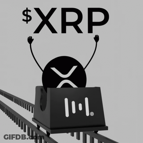 Roller Coaster With XRP Coin On Top GIF