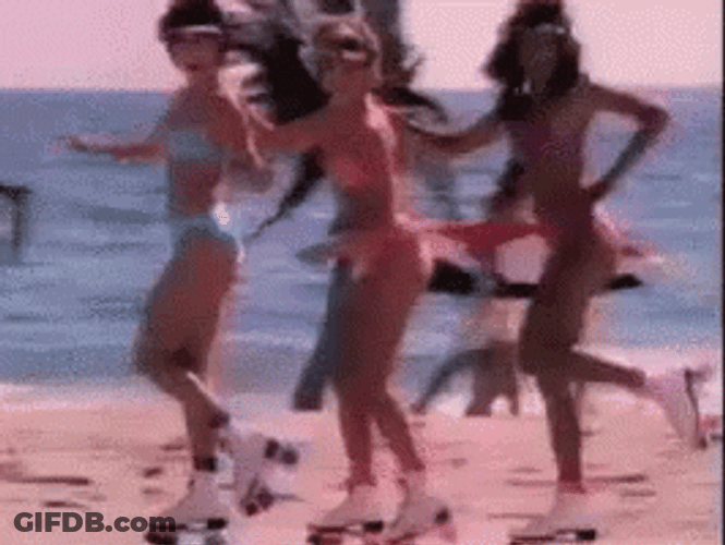 Roller Skating At The Beach GIF
