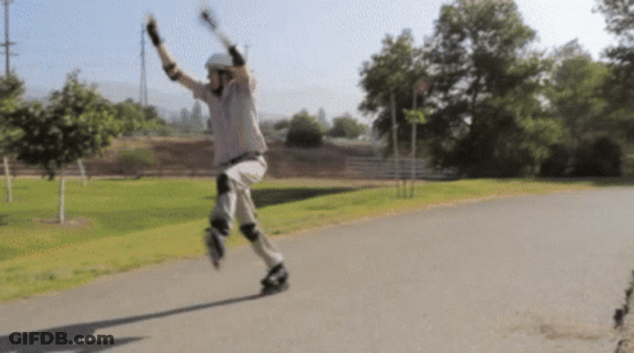 Roller Skating Out Of Control GIF