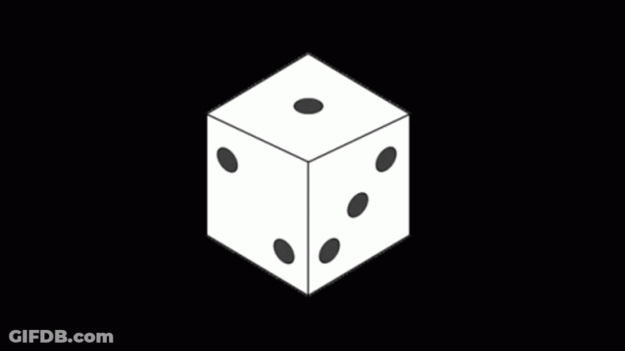 Rolling Dice Animation Black And White GIF