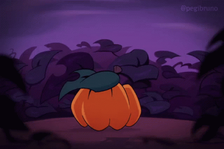 Rolling Pumpkin At Night GIF