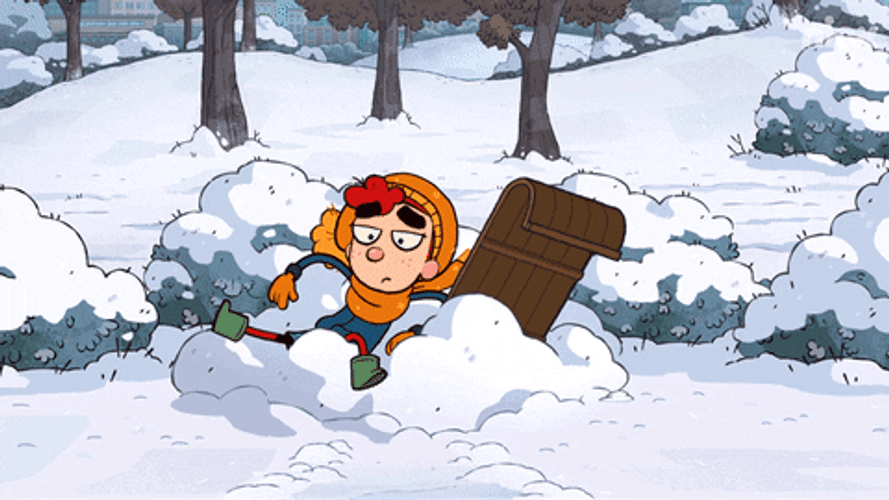 Rolling Snowball Falling GIF