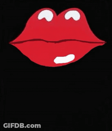 Rolling Stones Logo With Red Tongue On Black GIF