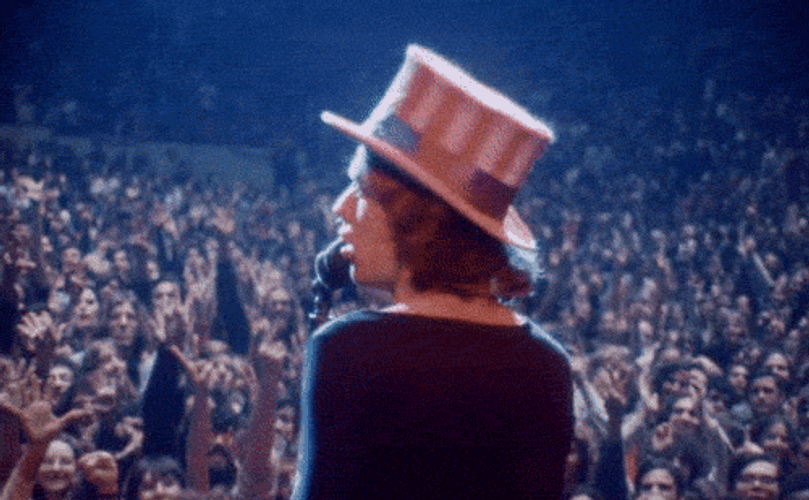 Rolling Stones Mick Jagger Patriotic Hat GIF