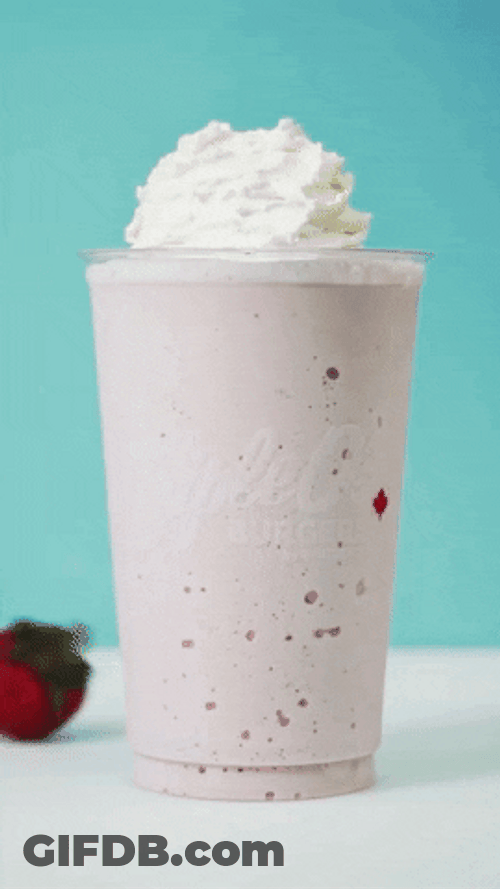 Rolling Strawberry Fruit Milkshake GIF