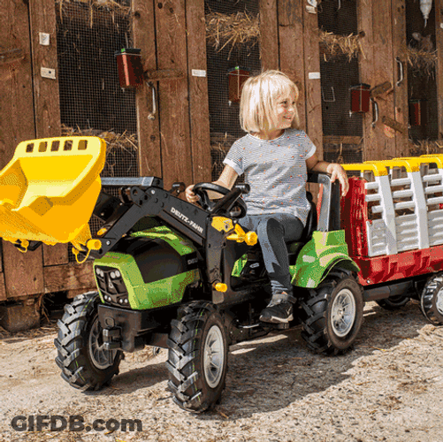 Rolly Toys Tractor And Wagon GIF